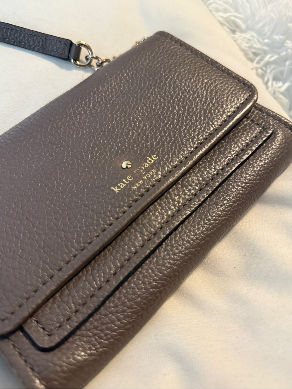 kate spade taupe brown leather crossbody wallet - Picture 12 of 12